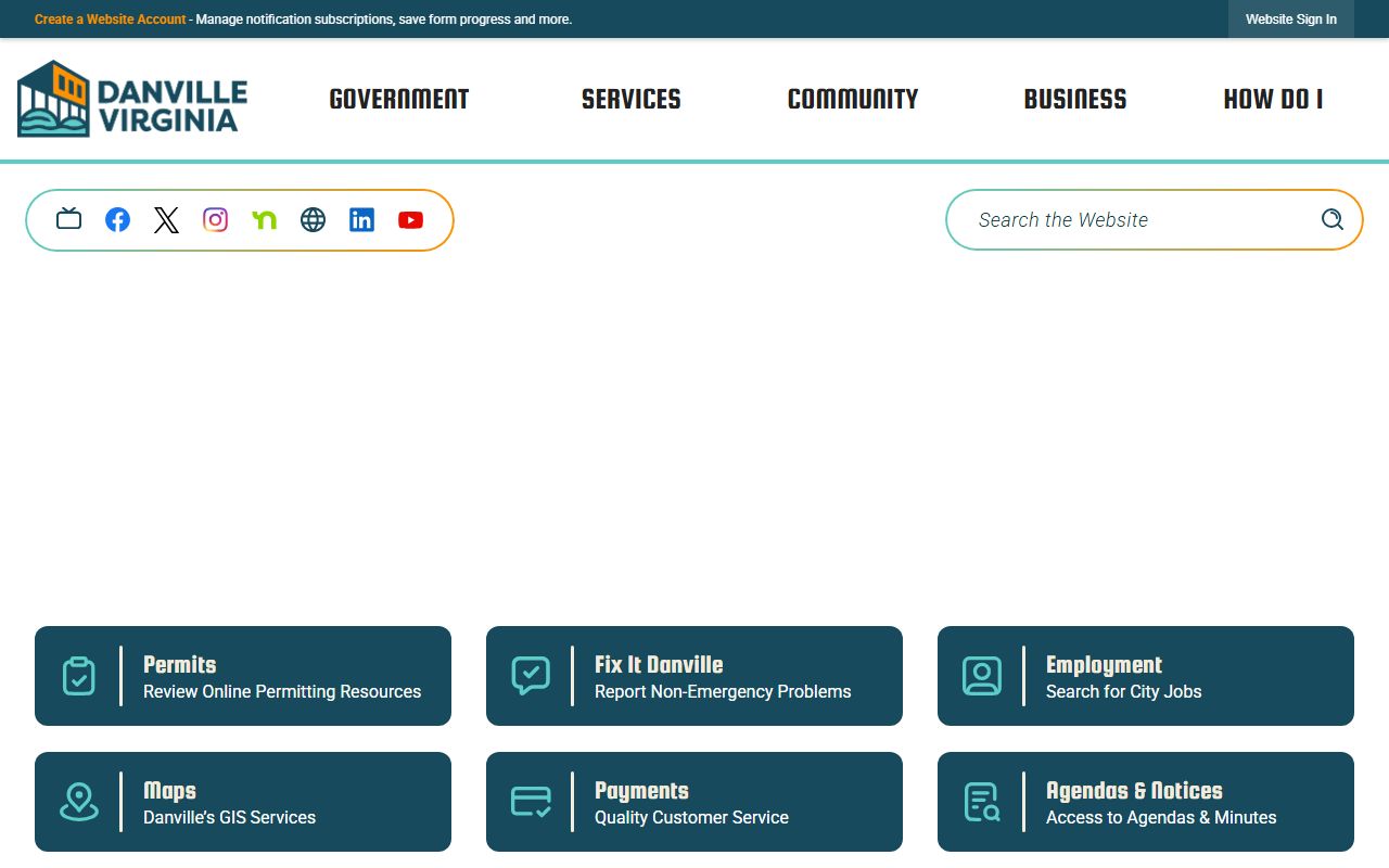 Danville Virginia city website traffic court information