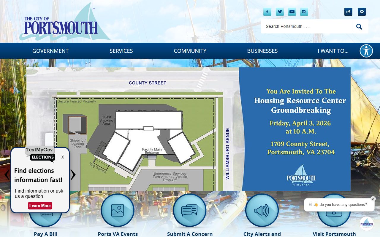 Portsmouth Virginia city website traffic court records