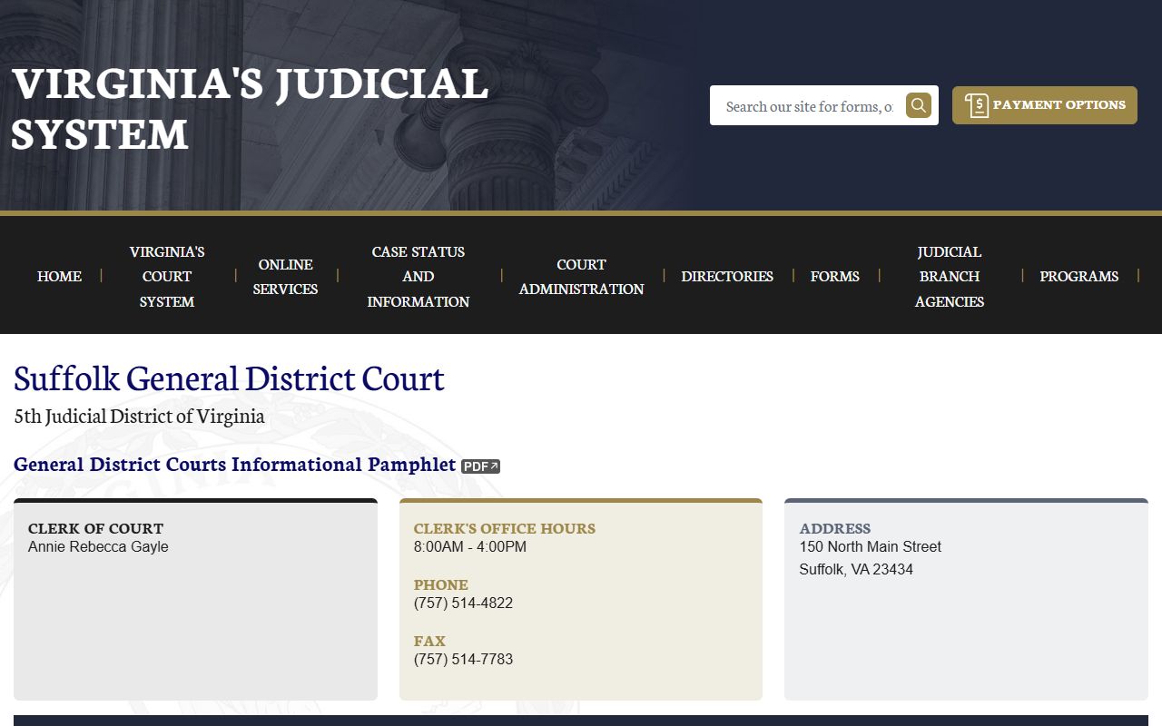 Suffolk General District Court traffic court records