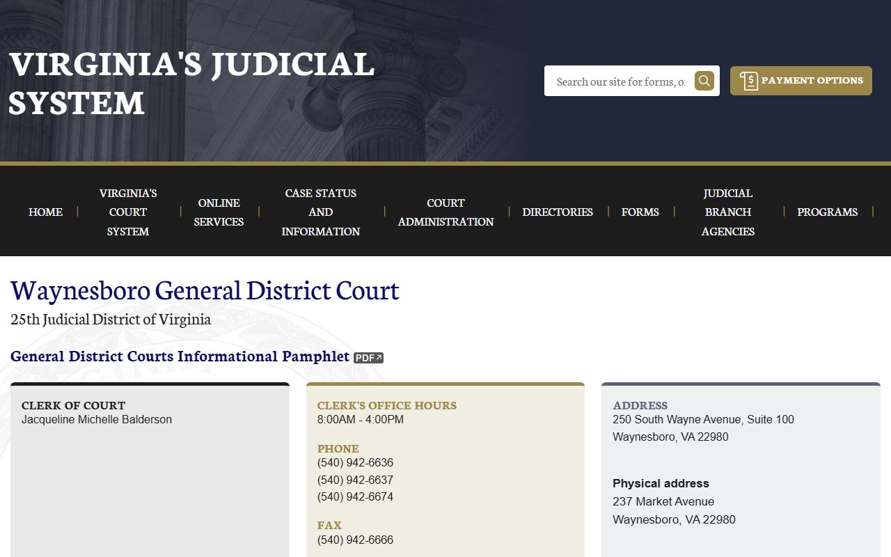 Waynesboro General District Court traffic court records