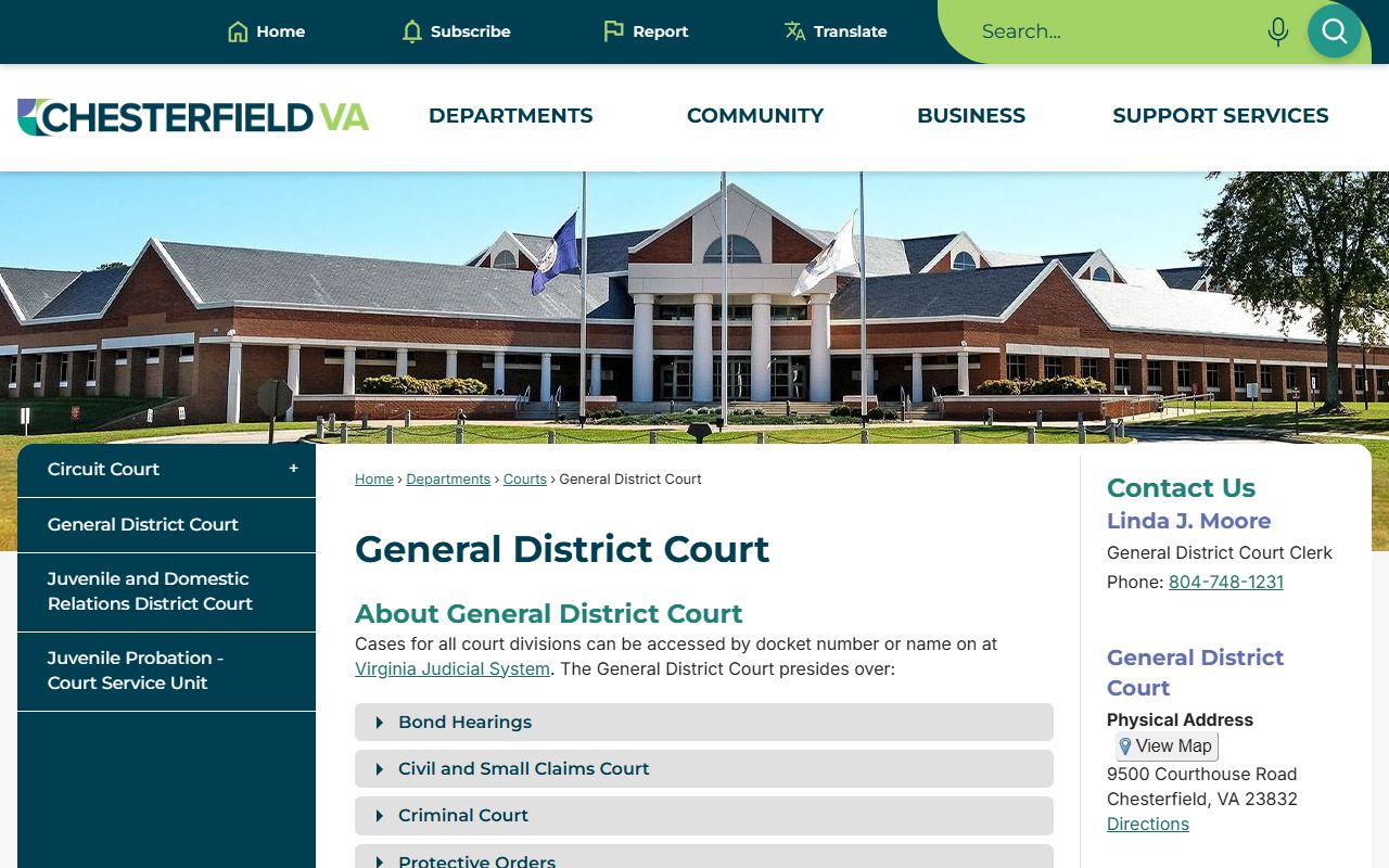Chesterfield County traffic court records search