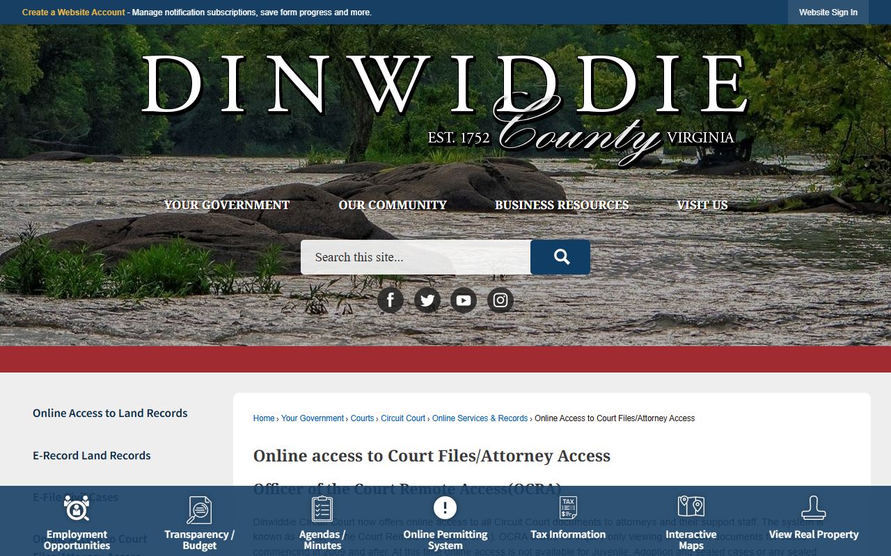 Dinwiddie County traffic court case documents online