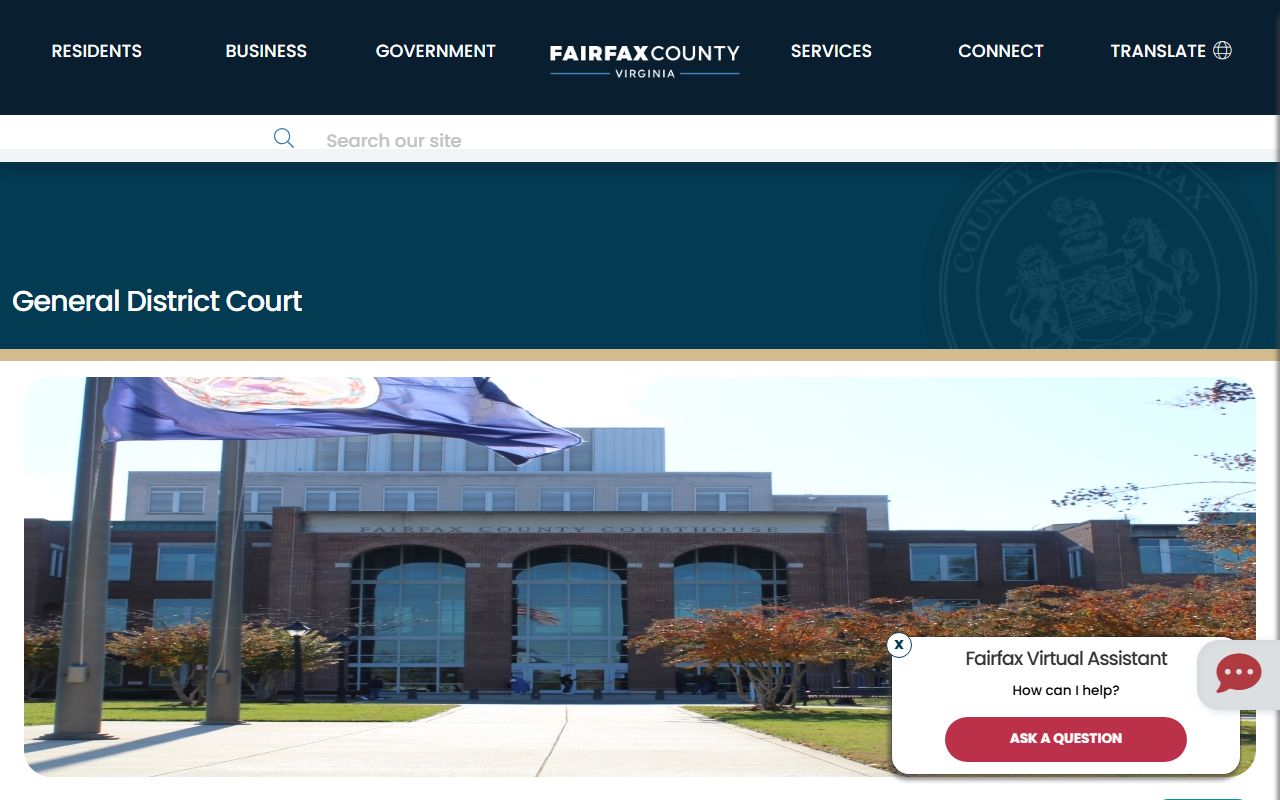 Fairfax County traffic court records search