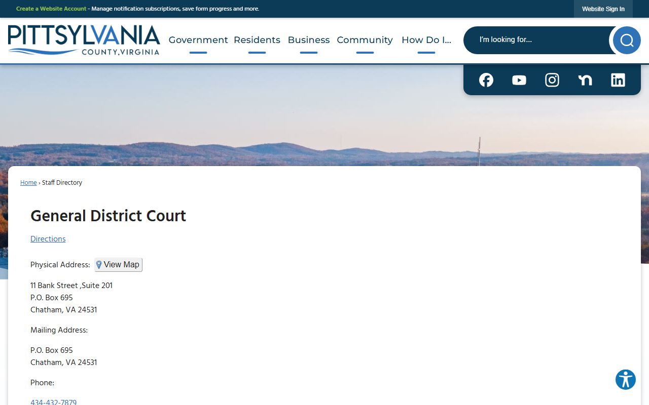 Pittsylvania County court staff directory